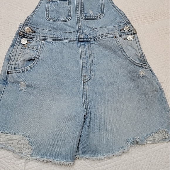Zara kids denim shortalls short overalls. Size 9 (134 cm) - Picture 8 of 16